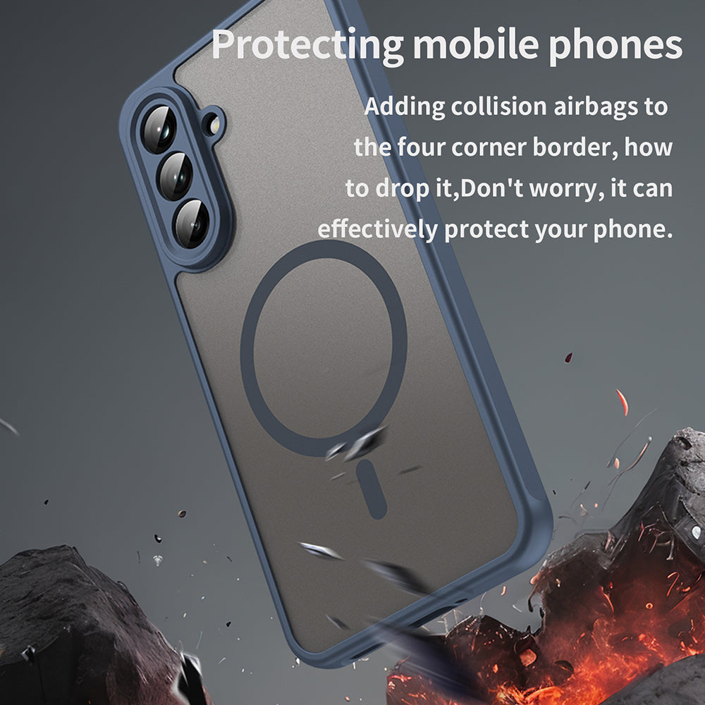 Husa de protectie Techsuit HaloFrost II MagSafe compatibil cu Samsung Galaxy A36 5G, Bleumarin