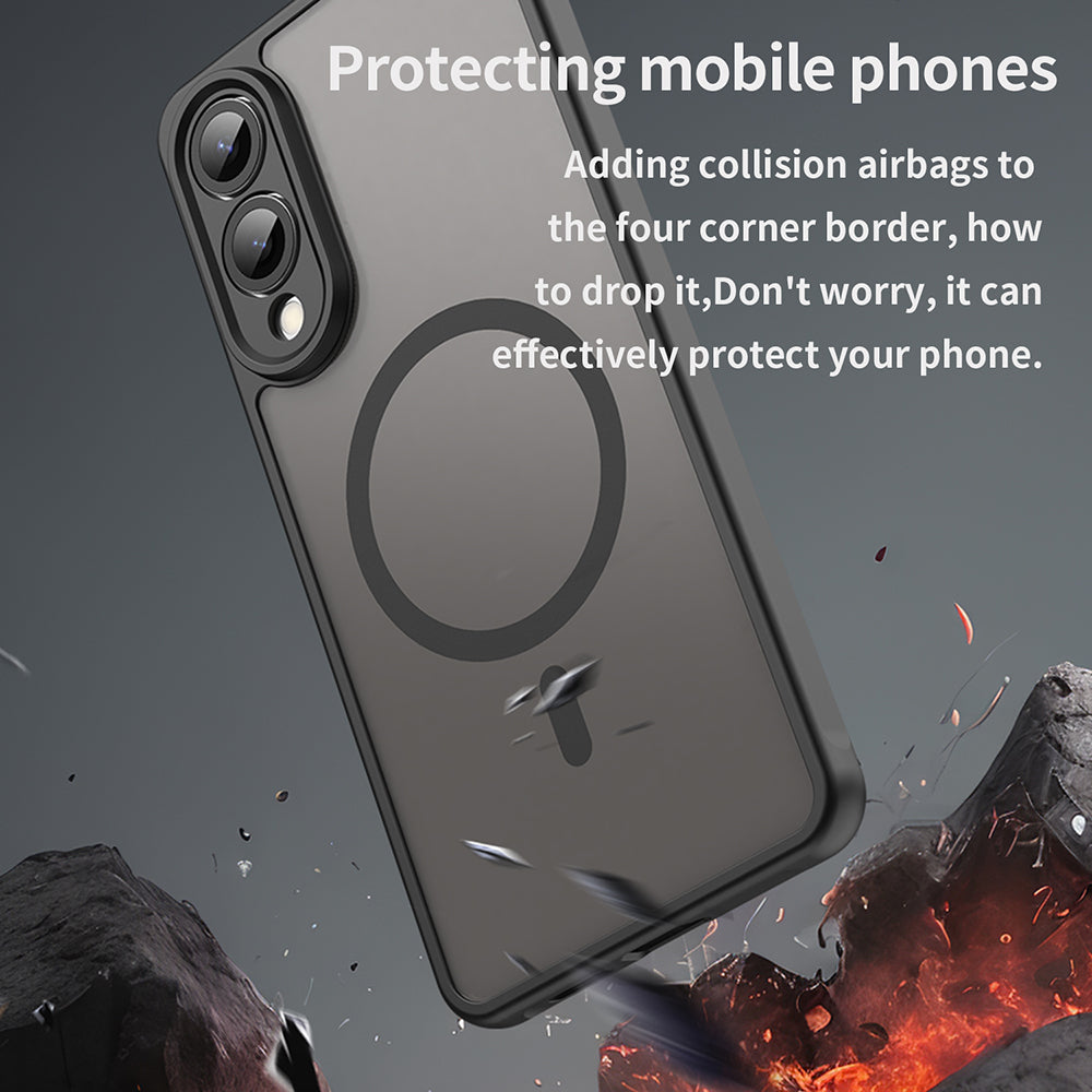 Husa de protectie Techsuit HaloFrost II MagSafe compatibil cu Samsung Galaxy S25 Edge, Negru