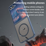 Husa de protectie Techsuit HaloFrost II MagSafe compatibil cu Samsung Galaxy Z Flip7, Bleumarin