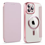 Husa de protectie Techsuit SmartMag Book compatibil cu iPhone 11 Pro Max, Roz