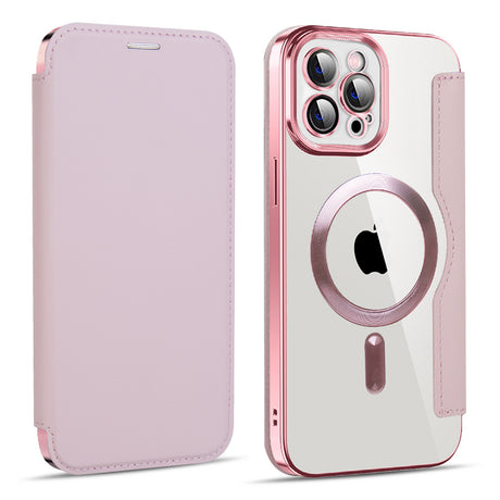 Husa de protectie Techsuit SmartMag Book compatibil cu iPhone 11 Pro Max, Roz