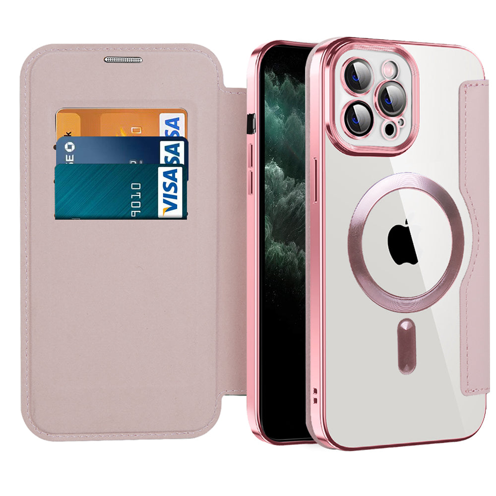 Husa de protectie Techsuit SmartMag Book compatibil cu iPhone 11 Pro Max, Roz