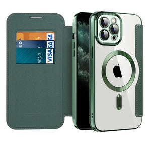 Husa de protectie Techsuit SmartMag Book compatibil cu iPhone 11 Pro Max, Verde