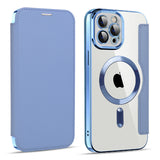 Husa de protectie Techsuit SmartMag Book compatibil cu iPhone 11 Pro Max, Albastru Deschis