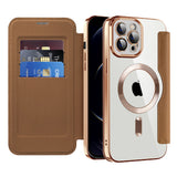 Husa de protectie Techsuit SmartMag Book compatibil cu iPhone 12 Pro Max, Maro
