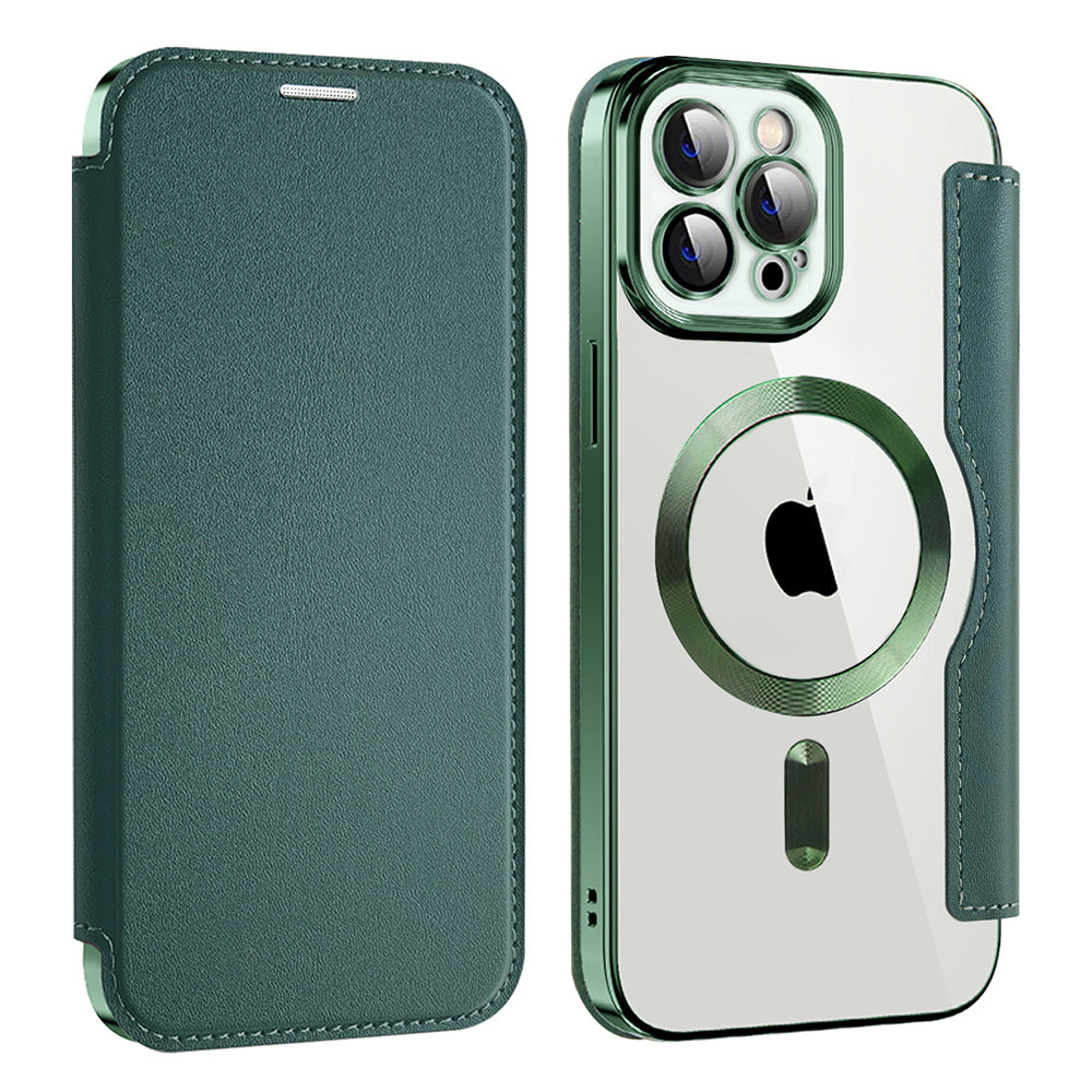 Husa de protectie Techsuit SmartMag Book compatibil cu iPhone 12 Pro Max, Verde