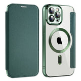 Husa de protectie Techsuit SmartMag Book compatibil cu iPhone 12 Pro Max, Verde