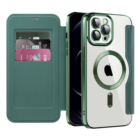 Husa de protectie Techsuit SmartMag Book compatibil cu iPhone 12 Pro Max, Verde