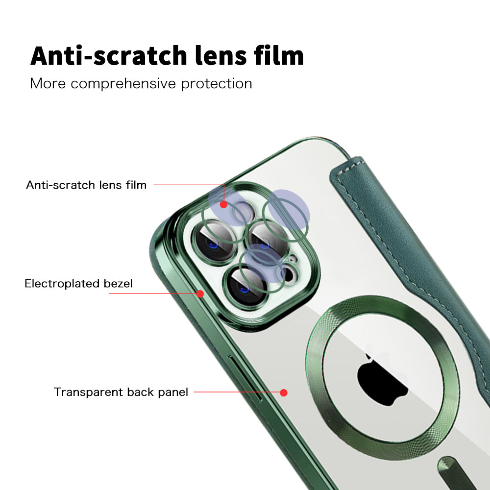 Husa de protectie Techsuit SmartMag Book compatibil cu iPhone 12 Pro Max, Verde