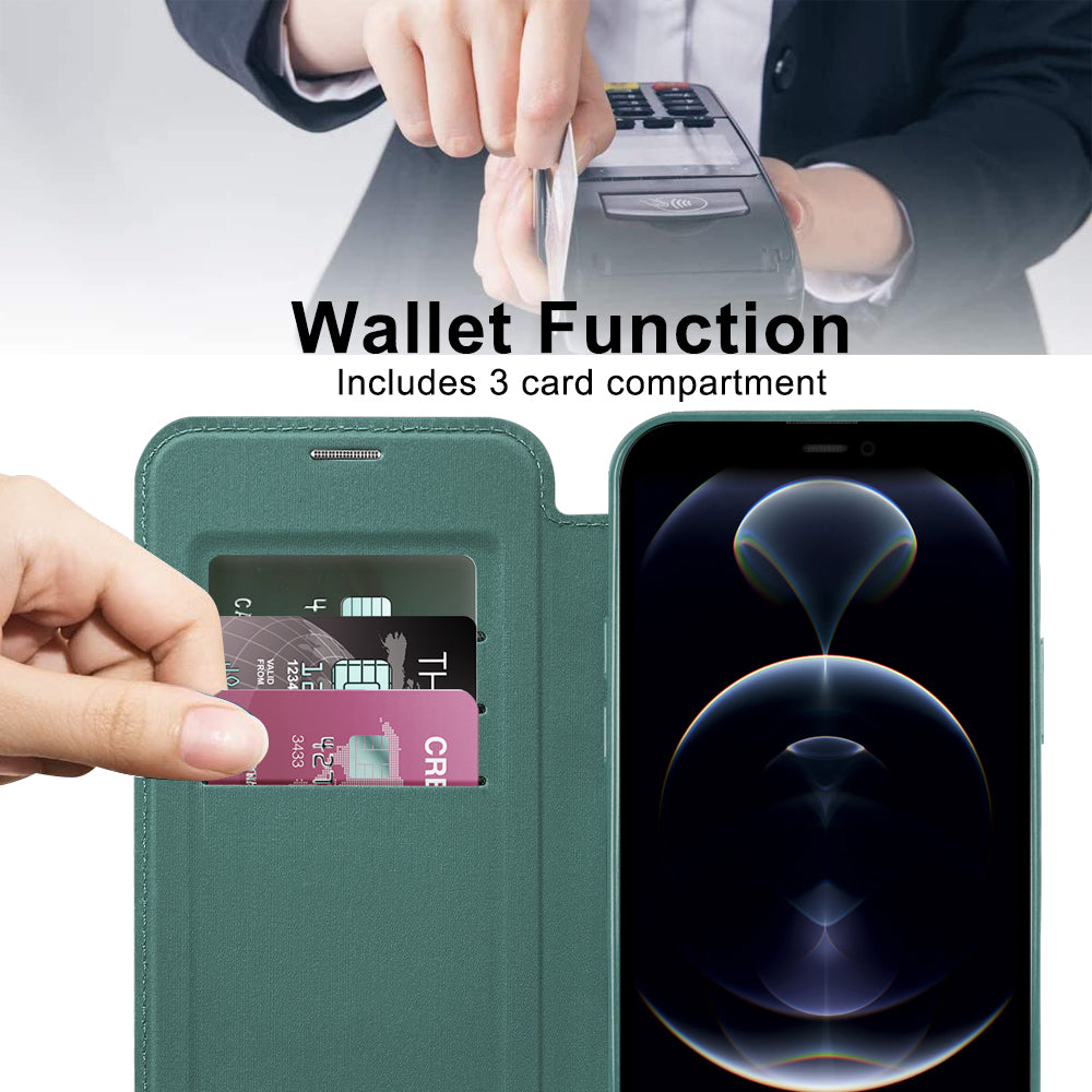 Husa de protectie Techsuit SmartMag Book compatibil cu iPhone 12 Pro Max, Verde
