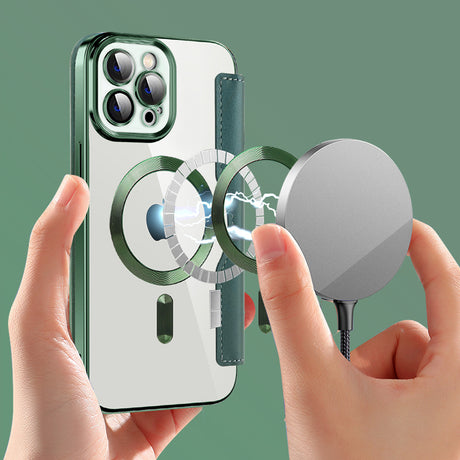 Husa de protectie Techsuit SmartMag Book compatibil cu iPhone 12 Pro Max, Verde