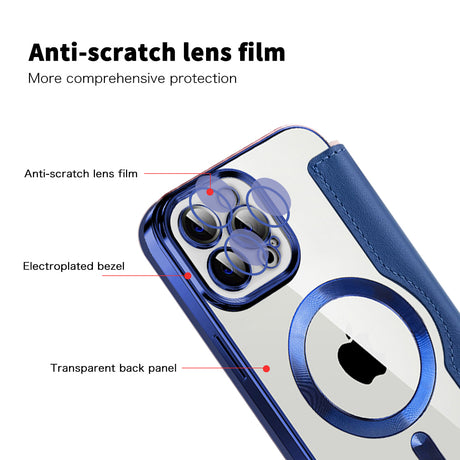 Husa de protectie Techsuit SmartMag Book compatibil cu iPhone 12 Pro Max, Albastru