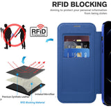 Husa de protectie Techsuit SmartMag Book compatibil cu iPhone 12 Pro Max, Albastru