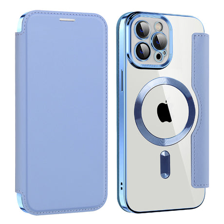 Husa de protectie Techsuit SmartMag Book compatibil cu iPhone 12 Pro Max, Albastru Deschis