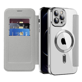 Husa de protectie Techsuit SmartMag Book compatibil cu iPhone 12 Pro Max, Gri