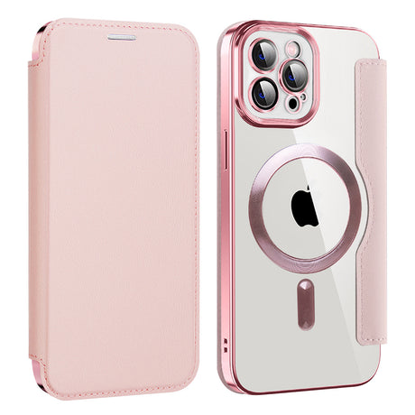 Husa de protectie Techsuit SmartMag Book compatibil cu iPhone 12 Pro, Roz