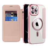 Husa de protectie Techsuit SmartMag Book compatibil cu iPhone 12 Pro, Roz
