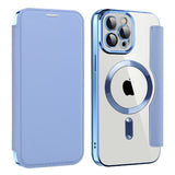 Husa de protectie Techsuit SmartMag Book compatibil cu iPhone 12 Pro, Albastru Deschis