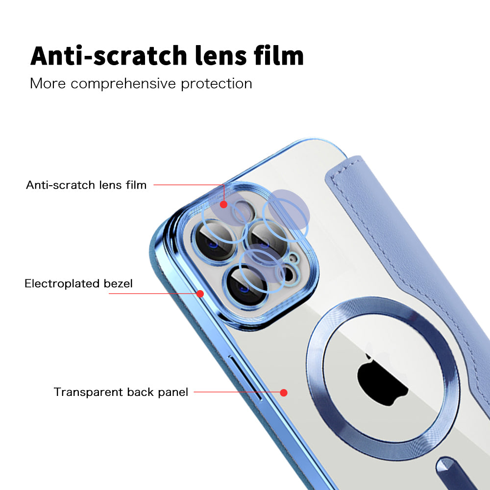 Husa de protectie Techsuit SmartMag Book compatibil cu iPhone 12 Pro, Albastru Deschis