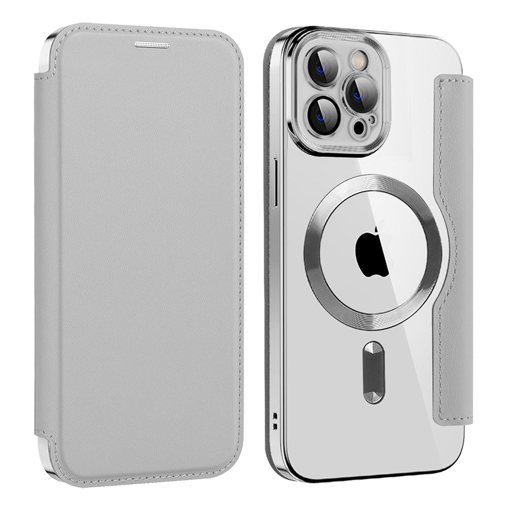 Husa de protectie Techsuit SmartMag Book compatibil cu iPhone 12 Pro, Gri
