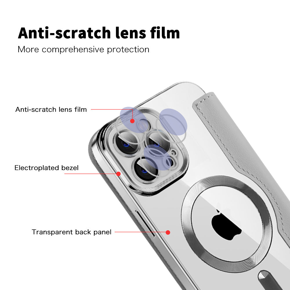 Husa de protectie Techsuit SmartMag Book compatibil cu iPhone 12 Pro, Gri