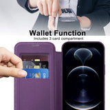 Husa de protectie Techsuit SmartMag Book compatibil cu iPhone 12 Pro, Mov