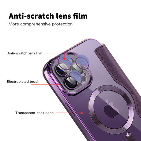 Husa de protectie Techsuit SmartMag Book compatibil cu iPhone 12 Pro, Mov