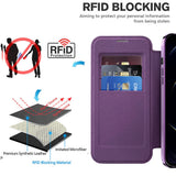 Husa de protectie Techsuit SmartMag Book compatibil cu iPhone 12 Pro, Mov