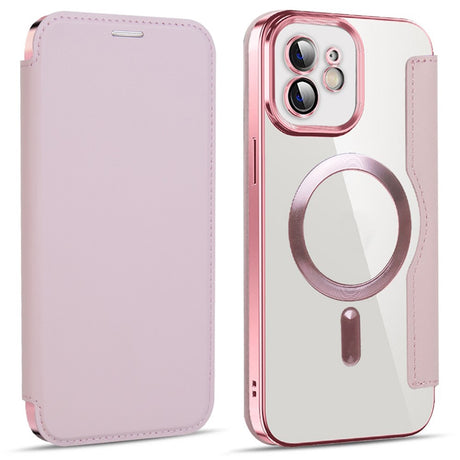 Husa de protectie Techsuit SmartMag Book compatibil cu iPhone 12, Roz