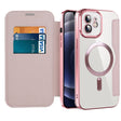 Husa de protectie Techsuit SmartMag Book compatibil cu iPhone 12, Roz