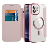 Husa de protectie Techsuit SmartMag Book compatibil cu iPhone 12, Roz