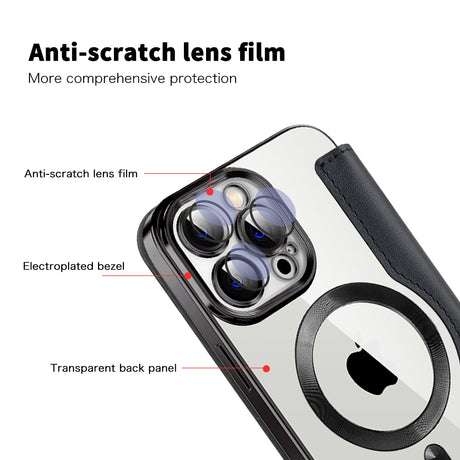 Husa de protectie Techsuit SmartMag Book compatibil cu iPhone 13 Pro, Negru