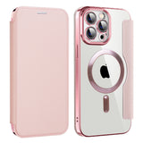 Husa de protectie Techsuit SmartMag Book compatibil cu iPhone 13 Pro, Roz