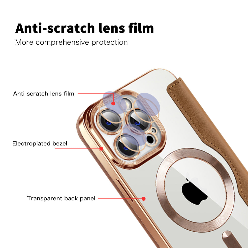 Husa de protectie Techsuit SmartMag Book compatibil cu iPhone 13 Pro, Maro