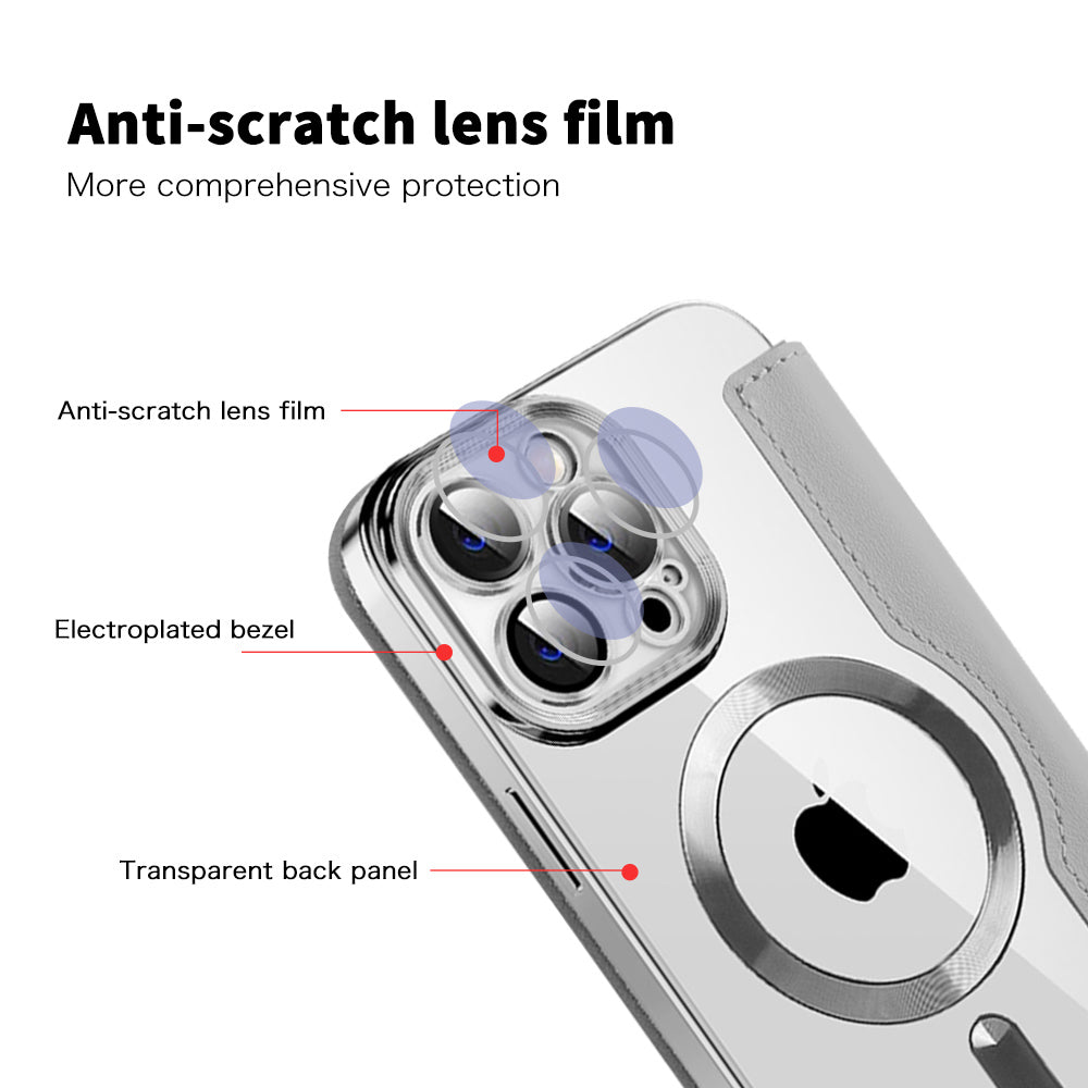 Husa de protectie Techsuit SmartMag Book compatibil cu iPhone 13 Pro, Gri