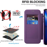 Husa de protectie Techsuit SmartMag Book compatibil cu iPhone 13 Pro, Mov