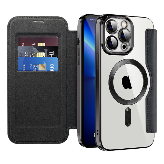 Husa de protectie Techsuit SmartMag Book compatibil cu iPhone 13 Pro Max, Negru