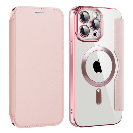 Husa de protectie Techsuit SmartMag Book compatibil cu iPhone 13 Pro Max, Roz