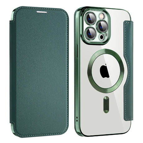 Husa de protectie Techsuit SmartMag Book compatibil cu iPhone 13 Pro Max, Verde