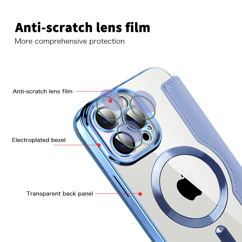 Husa de protectie Techsuit SmartMag Book compatibil cu iPhone 13 Pro Max, Albastru Deschis