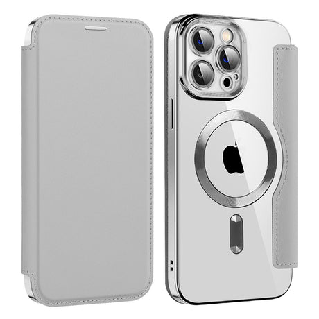 Husa de protectie Techsuit SmartMag Book compatibil cu iPhone 13 Pro Max, Gri