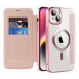 Husa de protectie Techsuit SmartMag Book compatibil cu iPhone 14, Roz