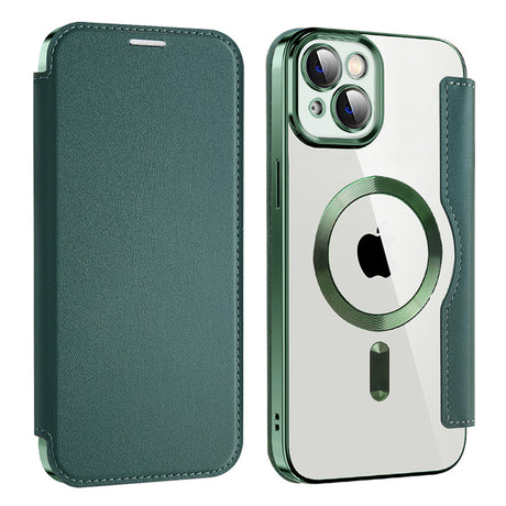 Husa de protectie Techsuit SmartMag Book compatibil cu iPhone 14, Verde