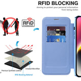 Husa de protectie Techsuit SmartMag Book compatibil cu iPhone 14, Albastru Deschis