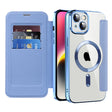 Husa de protectie Techsuit SmartMag Book compatibil cu iPhone 14, Albastru Deschis