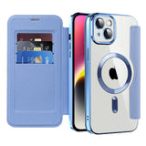 Husa de protectie Techsuit SmartMag Book compatibil cu iPhone 14, Albastru Deschis