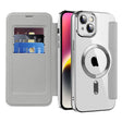 Husa de protectie Techsuit SmartMag Book compatibil cu iPhone 14, Gri