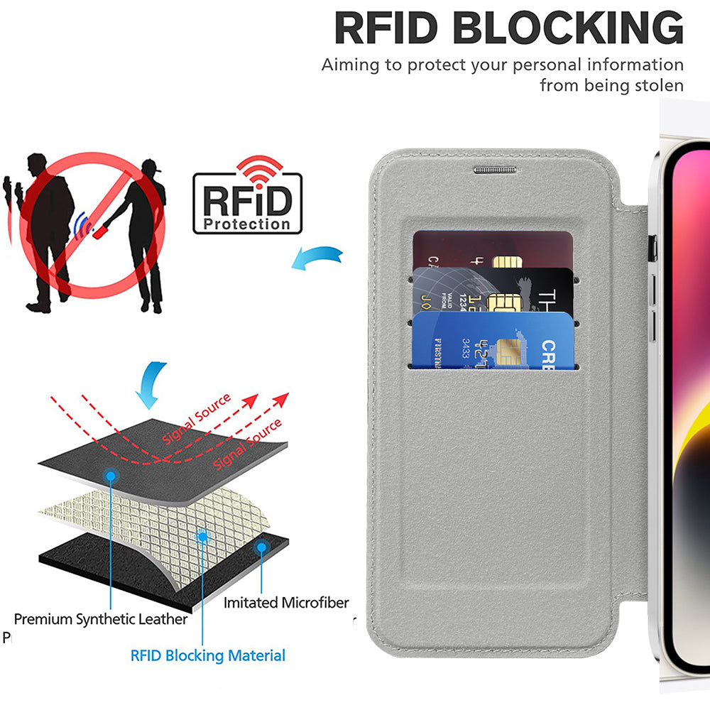 Husa de protectie Techsuit SmartMag Book compatibil cu iPhone 14, Gri