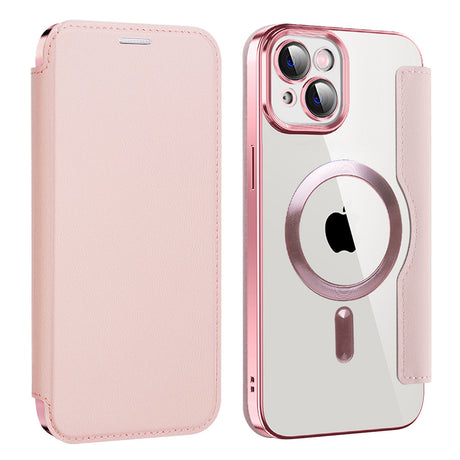 Husa de protectie Techsuit SmartMag Book compatibil cu iPhone 14 Plus, Roz