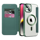 Husa de protectie Techsuit SmartMag Book compatibil cu iPhone 14 Plus, Verde